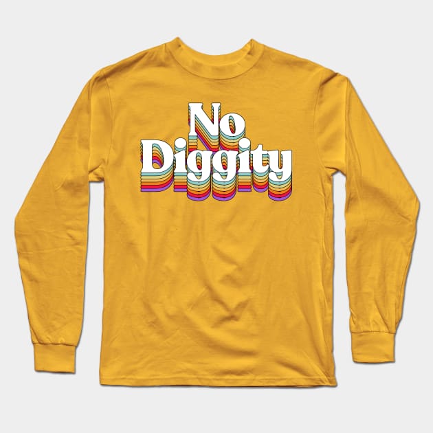 No Diggity #2 / 90s Hip Hop Rainbow Graphic Design Logo Long Sleeve T-Shirt by DankFutura
